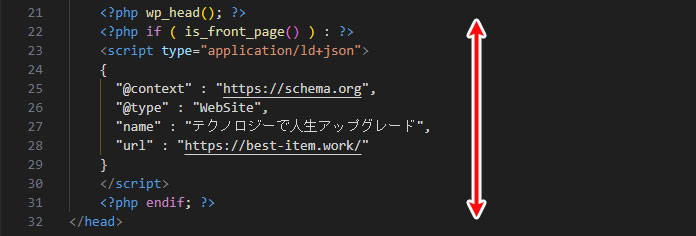 header.phpの記載例