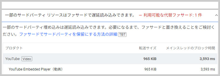 一部のサードパーティ リソースはファサードで遅延読み込みできます