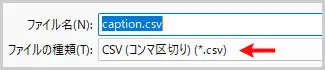 ファイル形式:CSV (カンマ区切り)
