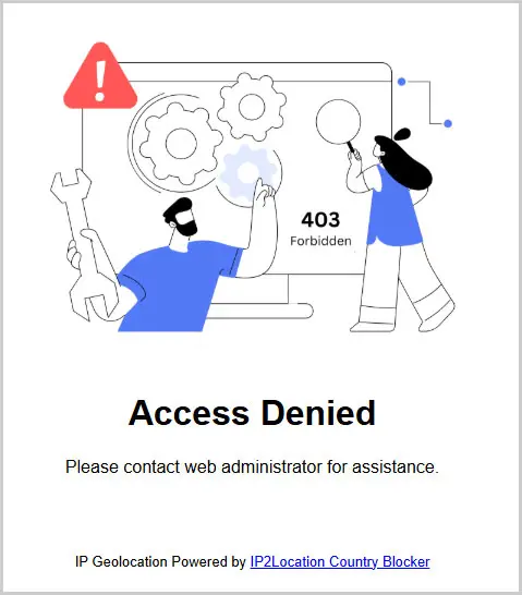 IP2Location Country Blocker｜エラー画面