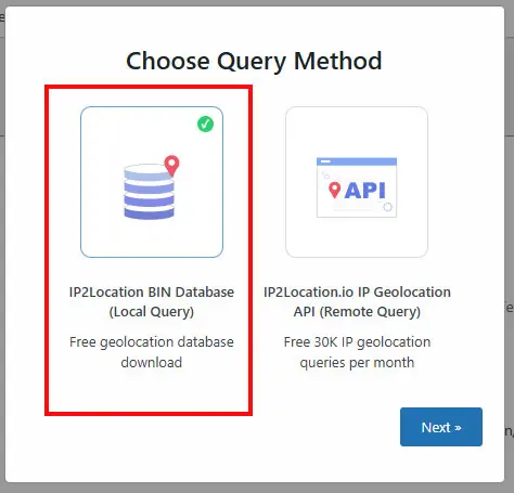 IP2Location Country Blocker｜Choose Query Method