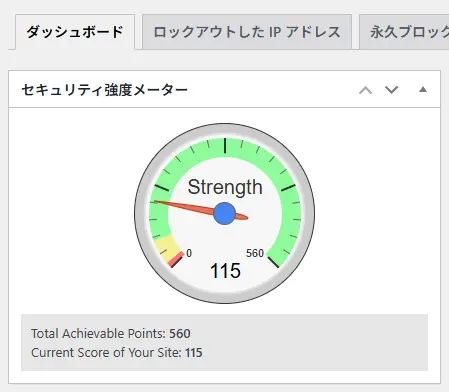 All In One WP Security｜セキュリティ強度メーター