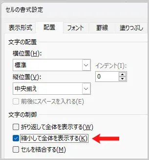 Excel｜縮小をして全体を表示する