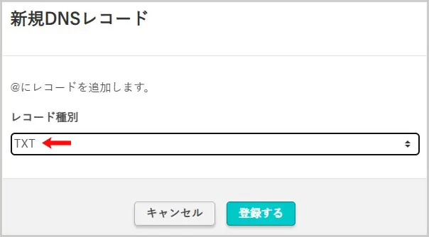 新規DNDレコード|レコード種別 TXT
